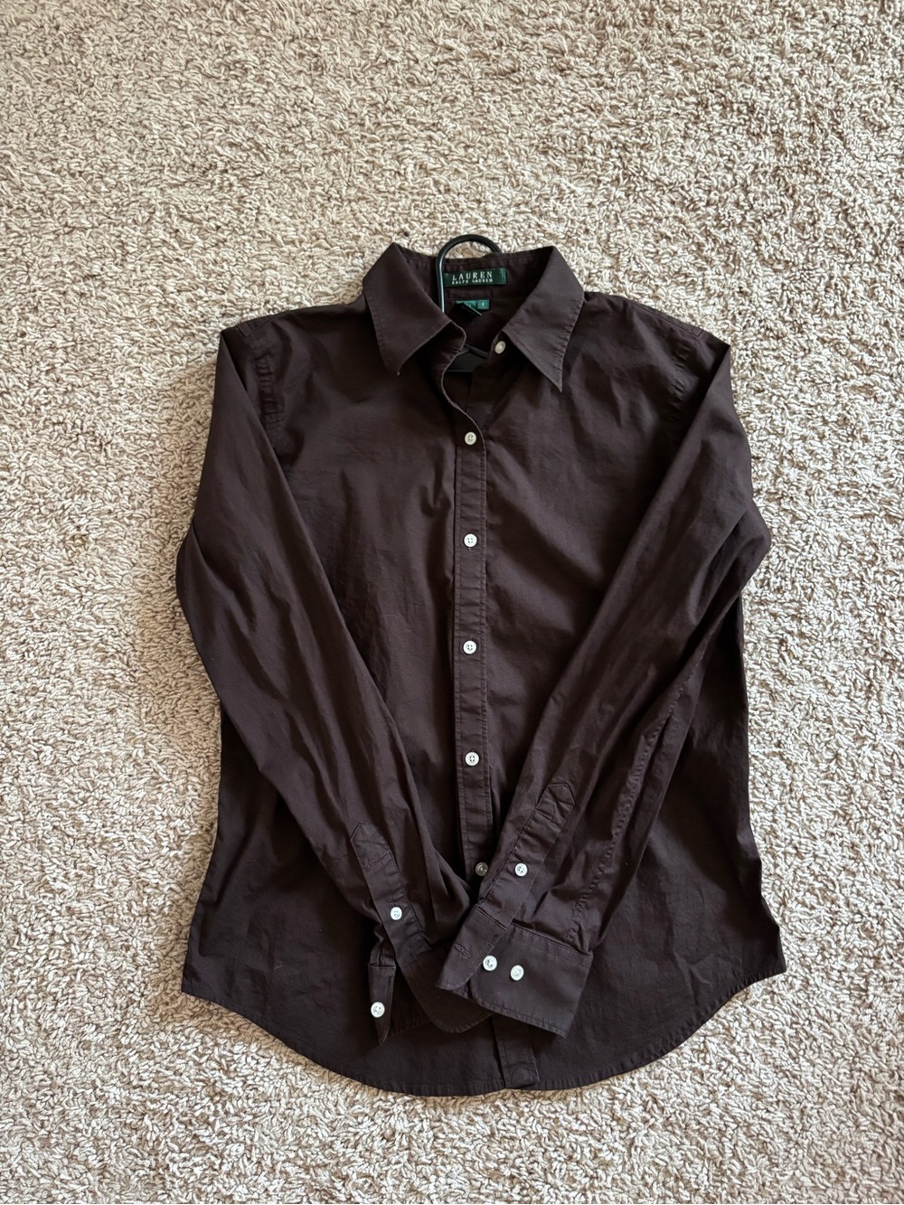 Ralph Lauren women Brown Button-Down Dress Shirt